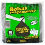 BOLSA FORCE REFORZADAS 80 X 1.10 NEGRA 60 M X 10 UNIDADES - BULTO: 25 PAQUETES. 