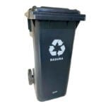 CESTO CONTENEDOR ROYCO C/RUEDAS 120 L - NEGRO