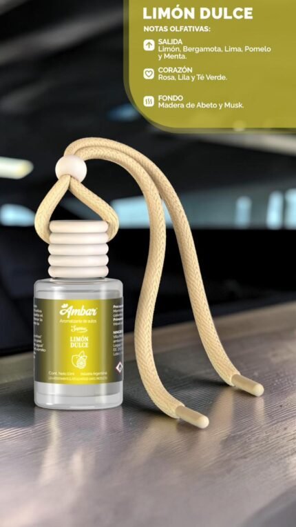 a - DIFUSOR AUTO LIMON DULCE 10ML AMBAR