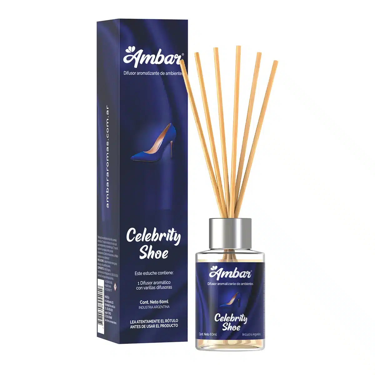 20260714-difusor-mini-celebrity-shoe-ambar-fb-post MINI DIFUSOR AROMATICO CELEBRITY SHOE 60ML AMBAR - Imagen 1