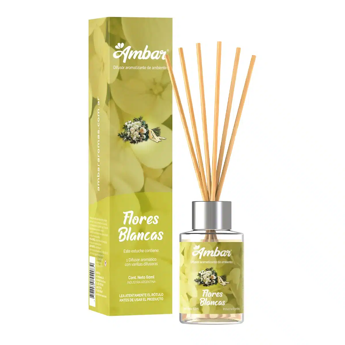 20260714-difusor-mini-flores-blancas-ambar-fb-post MINI DIFUSOR AROMATICO FLORES BLANCAS 60ML AMBAR - Imagen 1