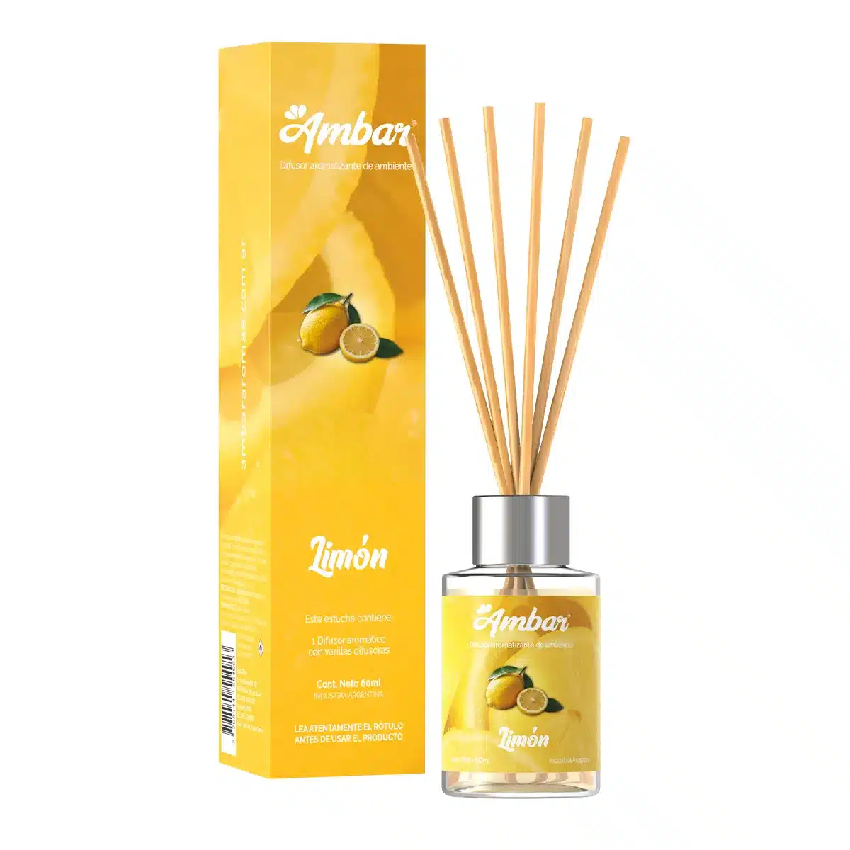 20260714-difusor-mini-limon-ambar-fb-post MINI DIFUSOR AROMATICO LIMON 60ML AMBAR - Imagen 1
